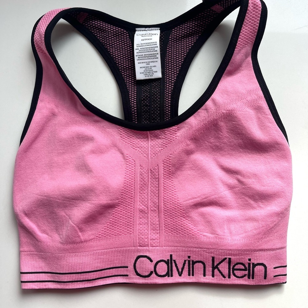 Calvin Klein pink sports bra XS